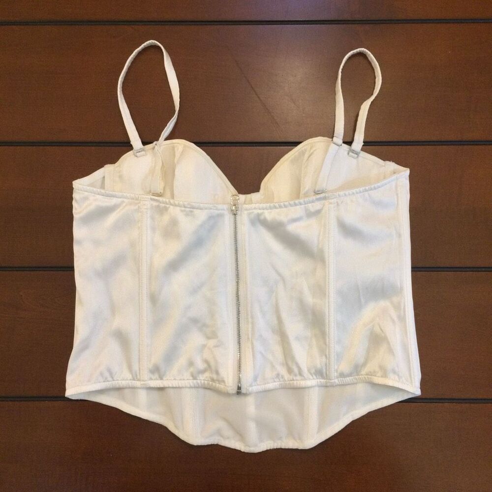 Fleur Du Mal silk blend corset bustier xl cream women - Picture 6 of 7